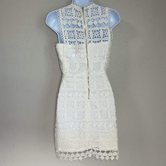 Lulus Women's White Crochet Sleeveless Dress Size Small S - Picture 4 of 10